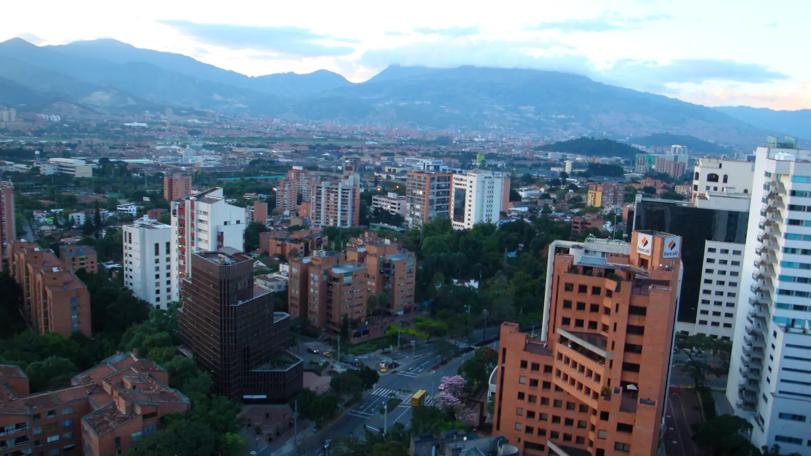 View across the Medellín valley from El Poblado